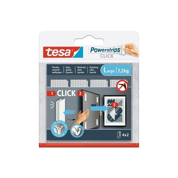 Vešiak, samolepiaci, veľkosť L, TESA "Powerstrips CLICK"