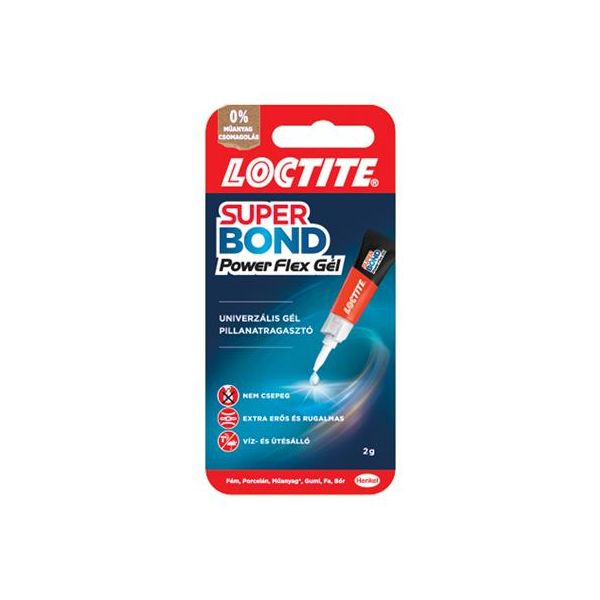 Sekundové lepidlo, gél, 2 g, HENKEL "Loctite Super Bond Power Flex Gél"