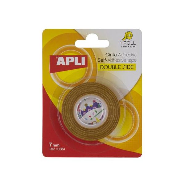 Lepiaca páska, obojstranná, 7 mm x 10 m, APLI, priehľadná