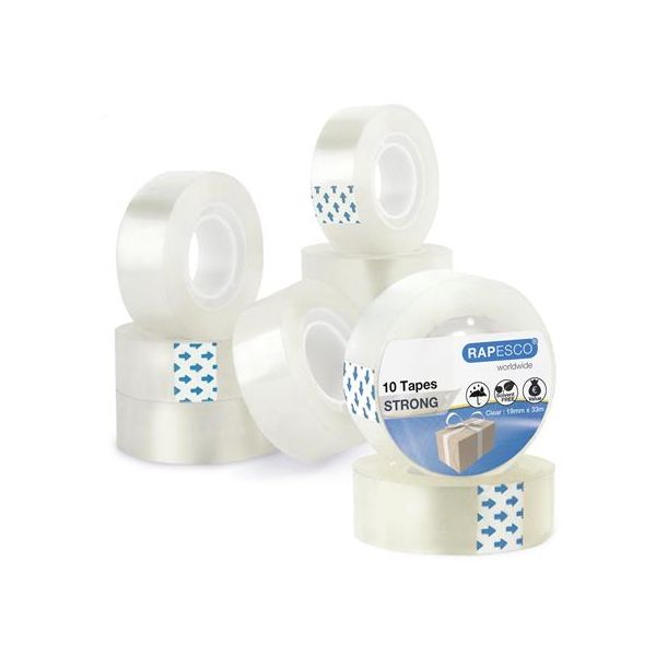 Lepiaca páska, 19 mm x 33 m, RAPESCO, 10 ks,  priehľadná
