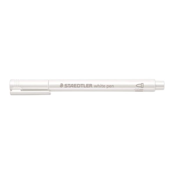 Dekoračný popisovač, 1-2 mm, kužeľový hrot, STAEDTLER "8323", biely
