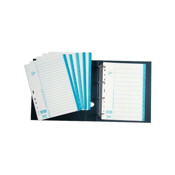 Kartónový register, A-Z