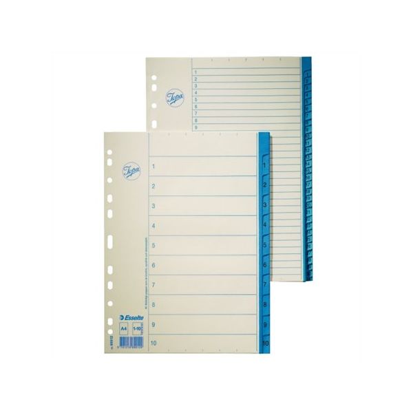 Register, kartón, A4, 1-31, ESSELTE, biela