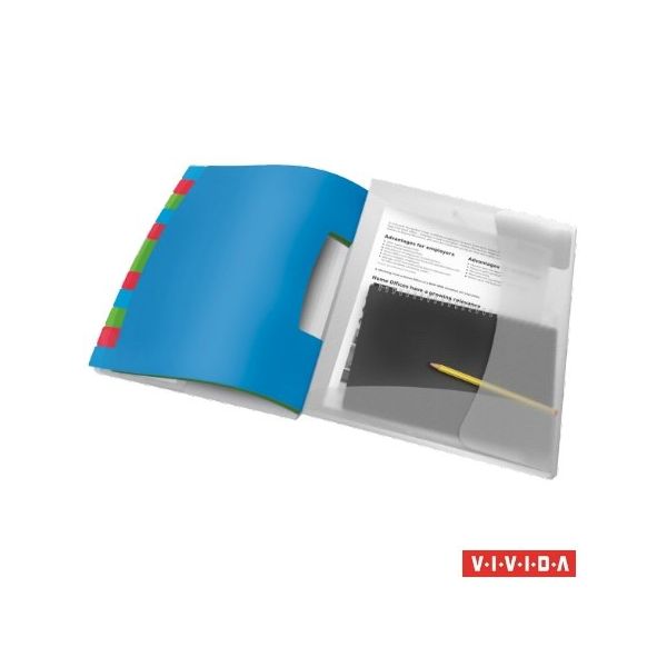 Organizér, A4, 12 dielny, plastový, ESSELTE "Vivida", priehľadný