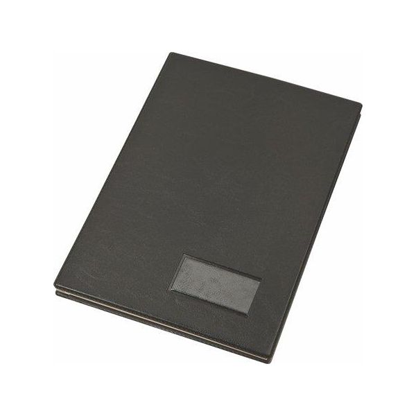 Podpisová kniha, A4, 20 vreciek, kartón, s efektom koženky, VICTORIA OFFICE, čierna