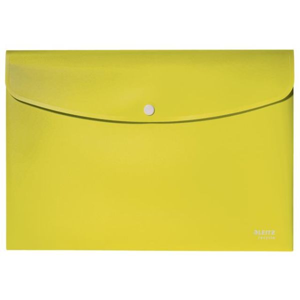Puzdro na dokumenty, A4, PP, na patento, LEITZ "Recycle", žltá