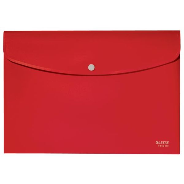 Puzdro na dokumenty, A4, PP, na patent, LEITZ "Recycle", červená