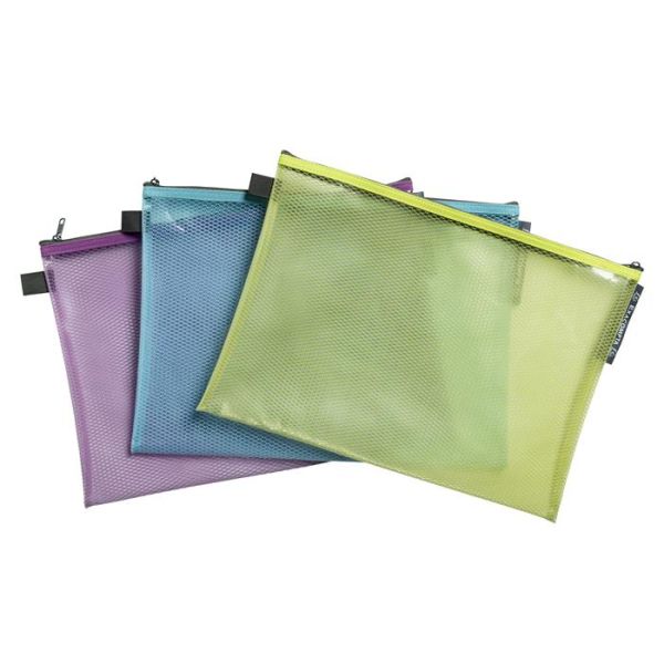 Organizačné vrecko, na zips, sieťové, A4, EXACOMPTA "Pop`NCo", mix farieb