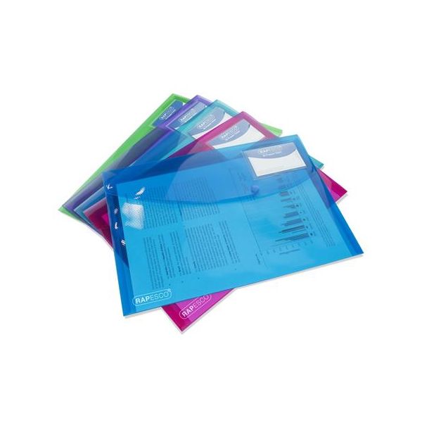Obal na patent, A4+, RAPESCO "Eco", mix priehľadných farieb