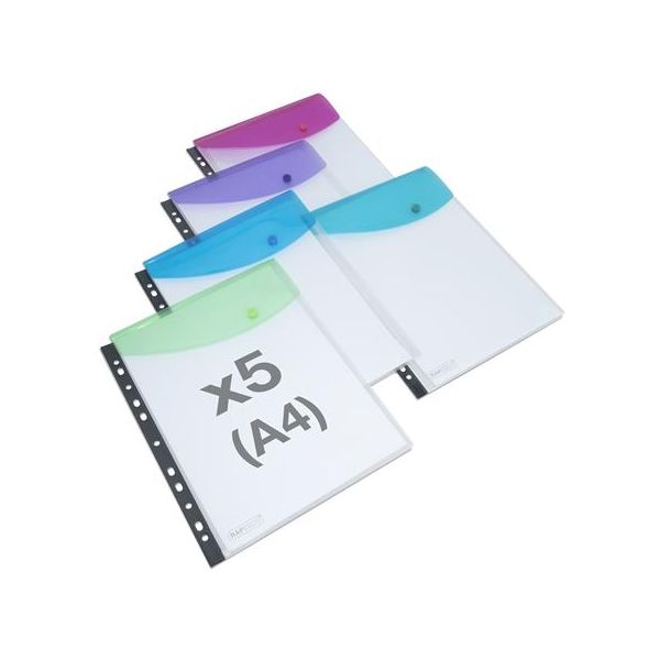 Obal na patent, s eurodierovaním,  A4+, RAPESCO "Eco", mix priehľadných farieb