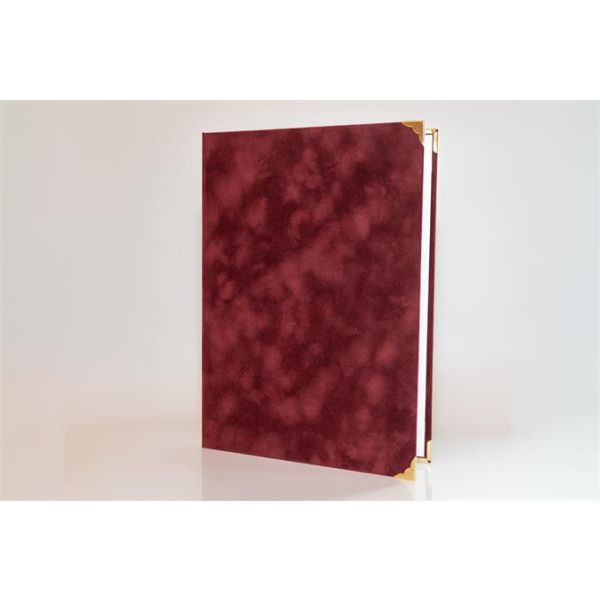 Obal na certifikáty, A4, exkluzívny, kovové rohy bordový