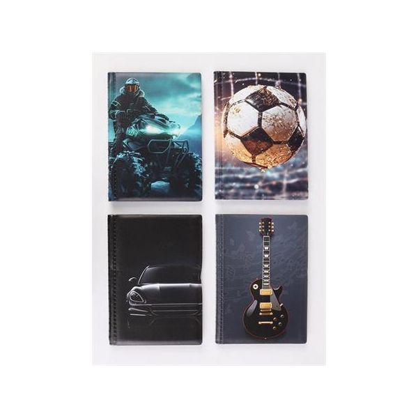 Držiak na preukazy, stojatý, s 10 vkladacími listami, vzorovaný PVC, „Rozšírený osobný“, pre chlapca