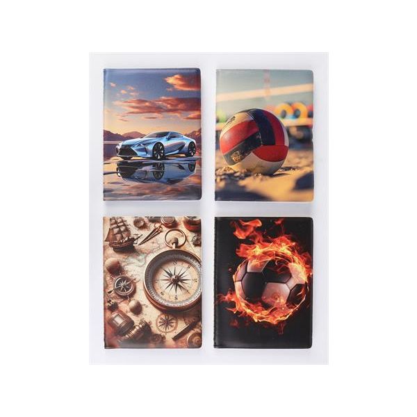 Držiak na preukazy, stojatý, s 16 vkladacími listami, vzorovaný PVC, „Doklady“, pre chlapca