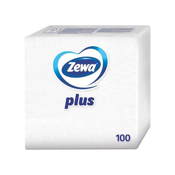Servítky, 100-kusové, ZEWA, biela