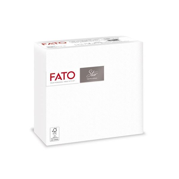 Servítky, 1/4 ohyb, 38x38 cm, FATO "Star", biela
