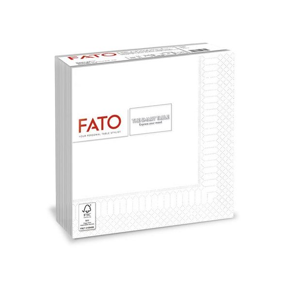 Servítky, 1/4 ohyb, 33x33 cm, FATO "Smart Table", biela