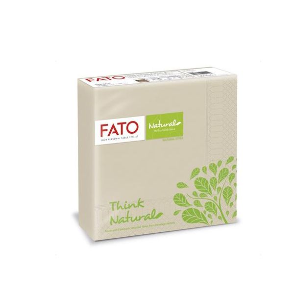 Servítky, 1/4 skladanie, 33x33 cm, FATO "Natural Style", havanna hnedá