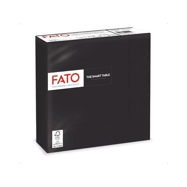 Servítky, 1/4 ohyb, 33x33 cm, FATO "Smart Table", čierna