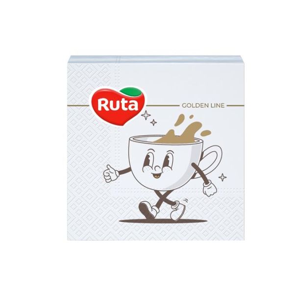 Servítky, 1/4 skladané, 2-vrstvové, 24 × 24 cm, 40 ks, RUTA „Coffee“