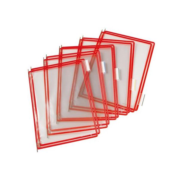 Prezentačná tabuľa, A4, oceľový rám, DJOIS, červená