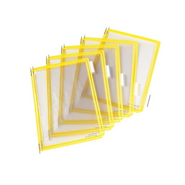 Prezentačná tabuľa, A4, oceľový rám, DJOIS, žltá