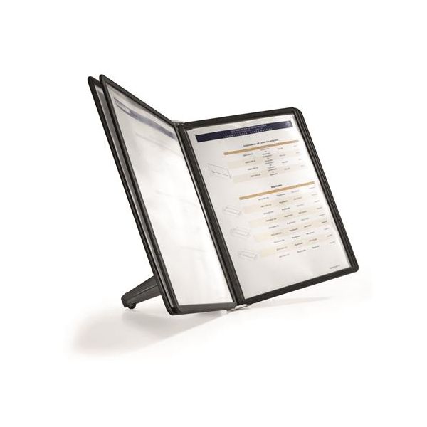 Držiak na prezentačné tabule, stolný, s 5 prezentačnými tabuľami, DURABLE "SHERPA®", čierna