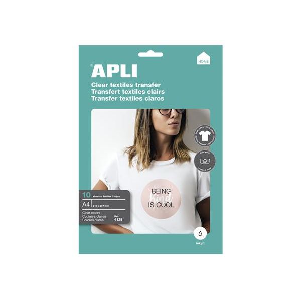 Nažehľovacia fólia, A4, do atramentových tlačiarní, na biele tričká, APLI