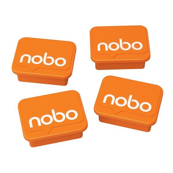 Magnetky k bielym tabuliam, 4 ks, NOBO, oranžové