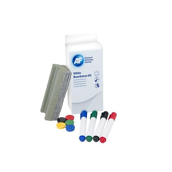 Čiasitaca tekutina, k tabuliam + hubka, utierka, magnet, popisovač,  125 ml, AF "Whiteboard cleaning kit"