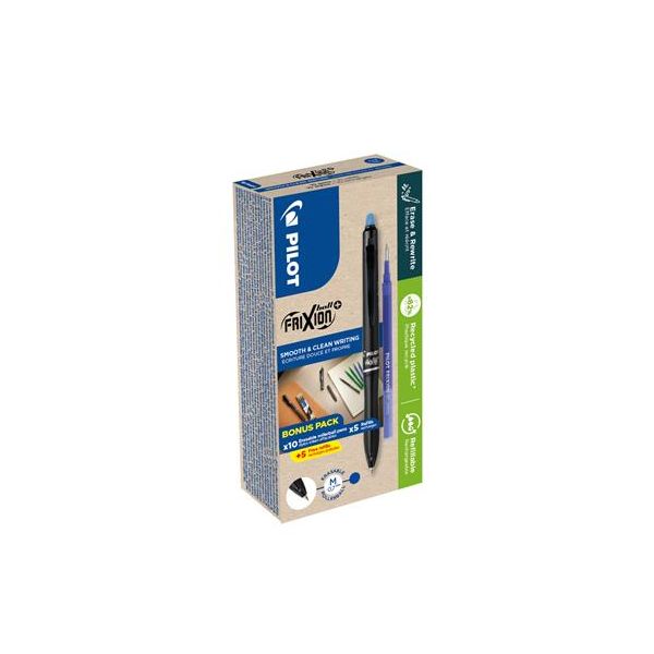 Roller, 0,35 mm, gumovací, stláčací mechanizmus, PILOT "Frixion Ball Plus", modrá + náplň