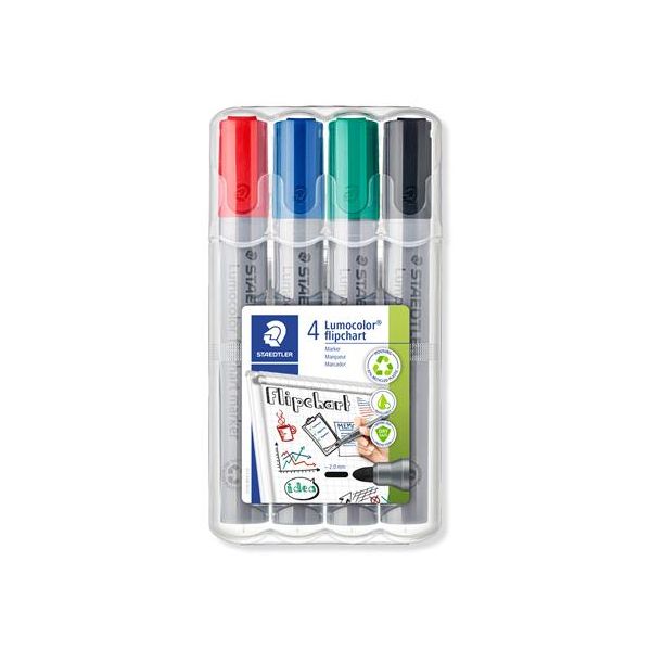Popisovač na flipcharty, sada, 2 mm, kužeľový hrot, STAEDTLER "356", 4 rôzne farby