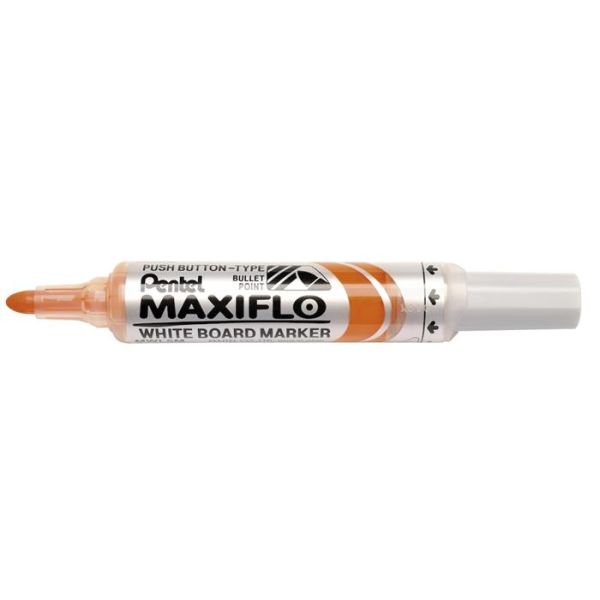 Popisovač na tabule, 2,5 mm, kužeľový hrot, PENTEL "Maxiflo MWL5M", oranžová