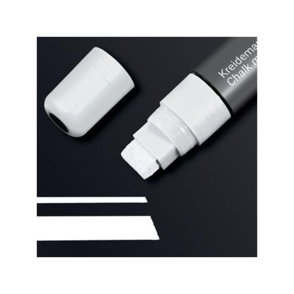 Kriedový popisovač, tekutý, zrezaný hrot, 5-15 mm SIGEL, biela
