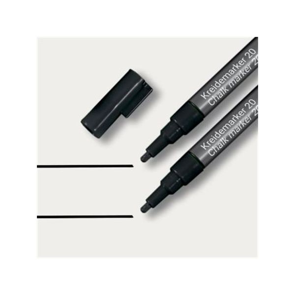 Kriedový popisovač, tekutý, zrezaný hrot, 1-2 mm SIGEL, čierna