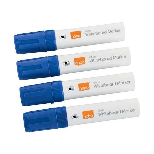 Popisovač na tabule, zrezaný hrot, 10 mm, NOBO "Glide", modrá