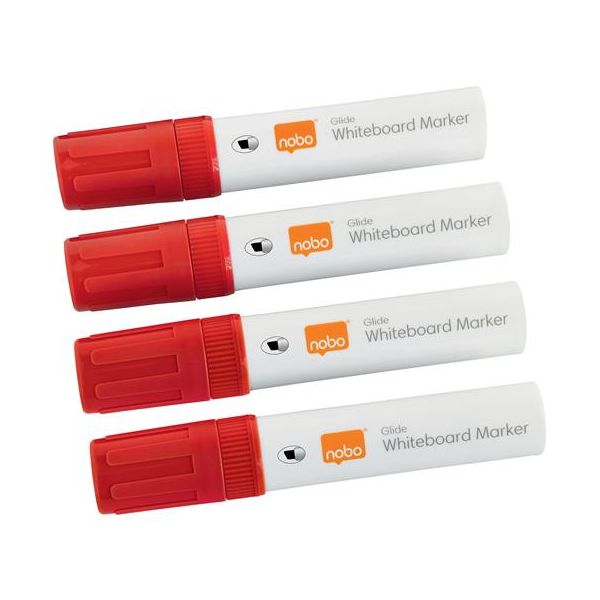 Popisovač na tabule, zrezaný hrot, 10 mm, NOBO "Glide", červená