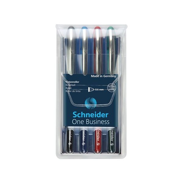 Roller, sada, 0,6 mm, "SCHNEIDER "One Business", 4 farby