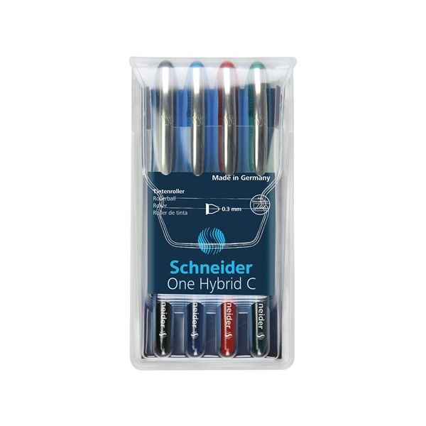 Roller, sada, 0,3 mm, SCHNEIDER "One Hybrid C", 4 farby