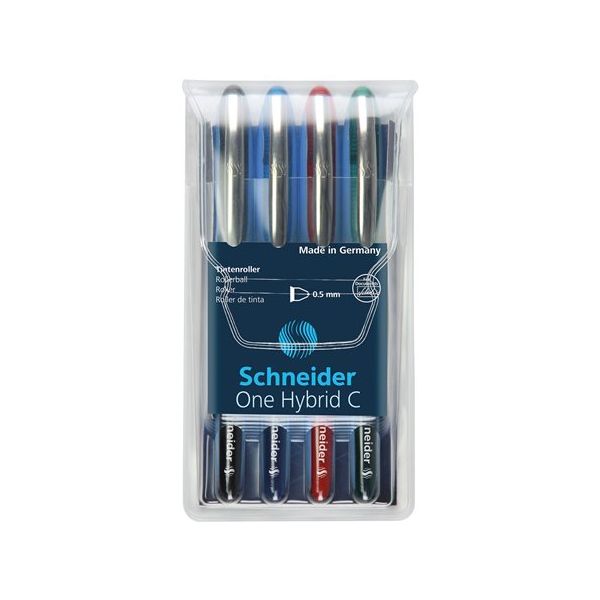 Roller, sada, 0,5 mm, SCHNEIDER "One Hybrid C", 4 farby