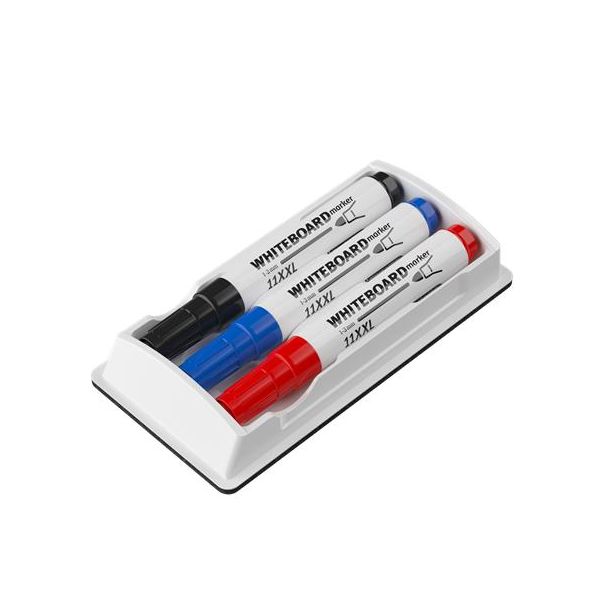 Popisovač na tabule a flipchartové tabule, 1-3 mm, kuželový, ICO "11 XXL", 3 rôzne farby +stierka