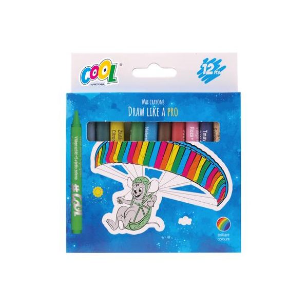 Voskovky, okrúhle, COOL BY VICTORIA, 12 rôznych farieb