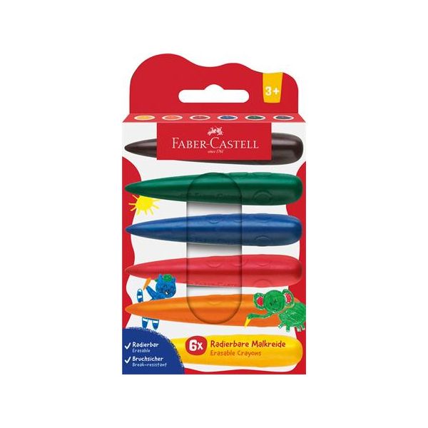 Voskovky, sada, FABER-CASTELL, 6 rôznych farieb, 6ks