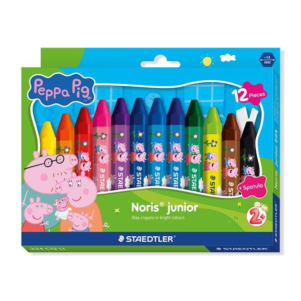 Voskovky, šesťhranné, jumbo, STAEDTLER „Noris® junior 224”, Peppa Pig, 12 farieb