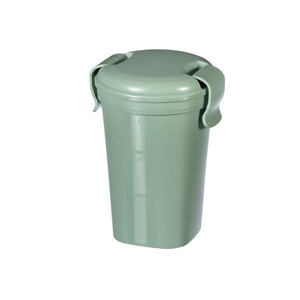 Hrnček s viečkom, 600 ml, plastový, CURVER, "Lunch&Go", zelená
