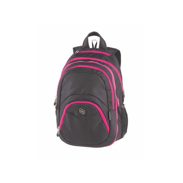 Batoh, 2v1, s priehradkou na notebook a audio konektorom, PULSE "Teens", ružová-čierna