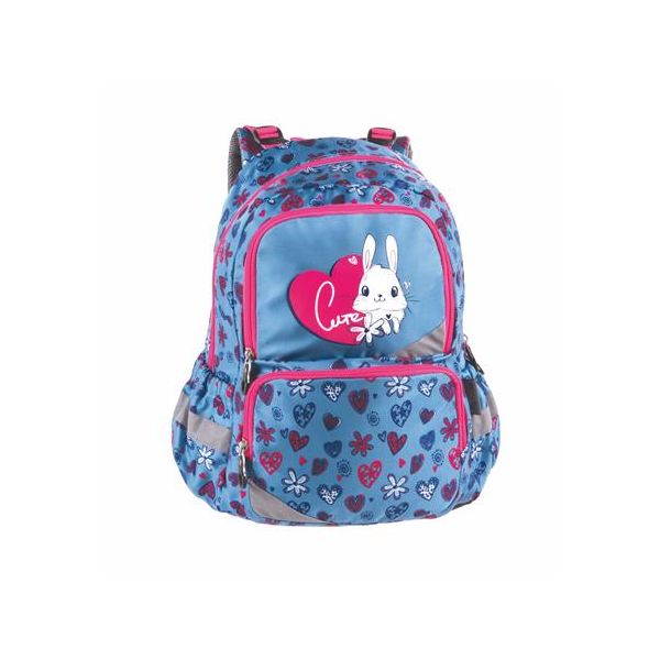 Batoh, anatomický, PULSE "Anatomic Little Rabbit", modrý-ružový