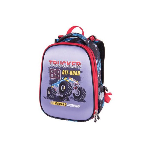 Batoh, anatomický, PULSE "Anatomic Cube Off-Road", čierny-červený