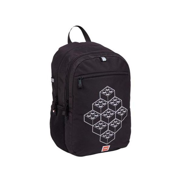Batoh, dvojkomorový, LEGO "Bricks", čierny, vzorovaný