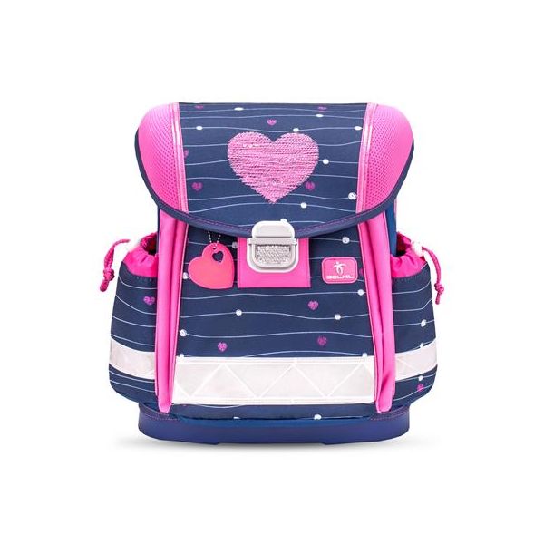 Školská taška, BELMIL "Classy Simple Hearts", ružové srdiečko