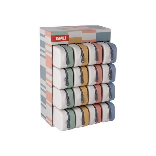 Peračník, displej, na zips, silikónový, dvojfarebný, APLI "Up North", mix farieb